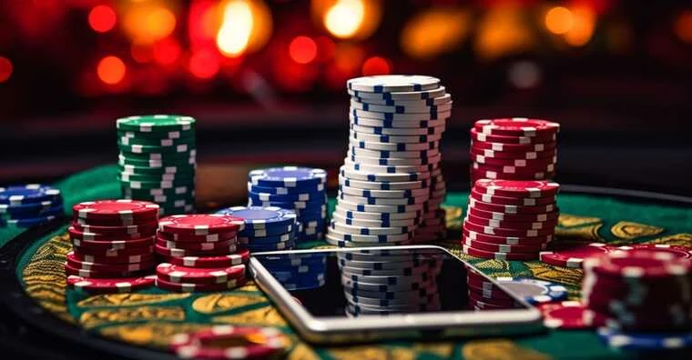 Fully produced casino night with multiple themed tables and ambient lighting