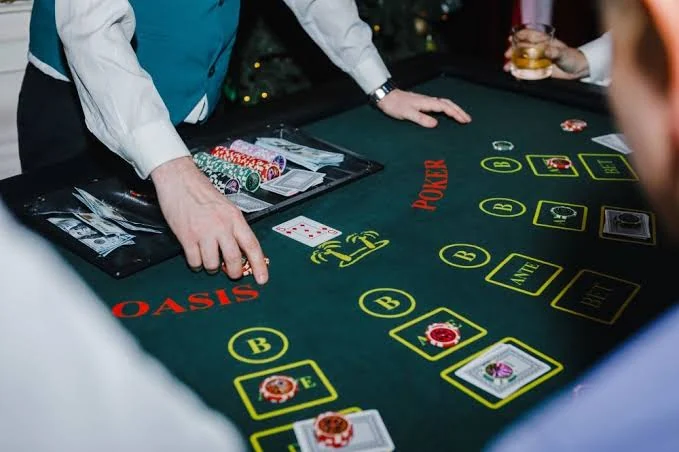 A professional poker-style entertainment table ready for guests